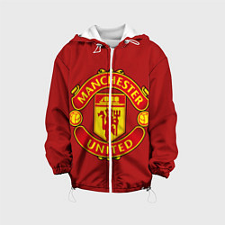 Куртка с капюшоном детская Manchester United F C, цвет: 3D-белый