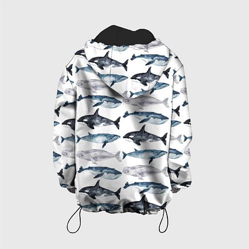 Детская куртка Принт с китами / 3D-Черный – фото 2