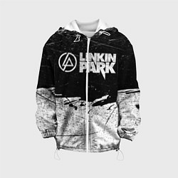 Куртка с капюшоном детская Линкин Парк Лого Рок ЧБ Linkin Park Rock, цвет: 3D-белый