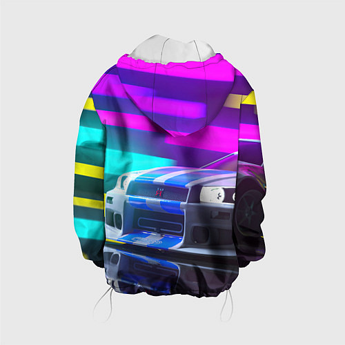 Детская куртка NISSAN GT-R SKYLINE / 3D-Белый – фото 2