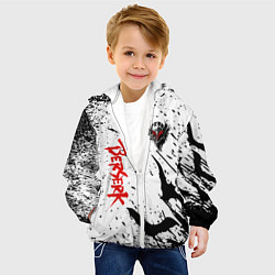 Куртка с капюшоном детская Берсерк: Гранж, цвет: 3D-белый — фото 2