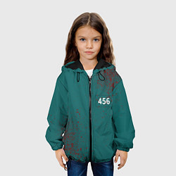 Куртка с капюшоном детская Игра в кальмара: Персонаж 456, цвет: 3D-черный — фото 2