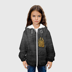 Куртка с капюшоном детская Волчий отпечаток золотом Символ Велеса, цвет: 3D-белый — фото 2