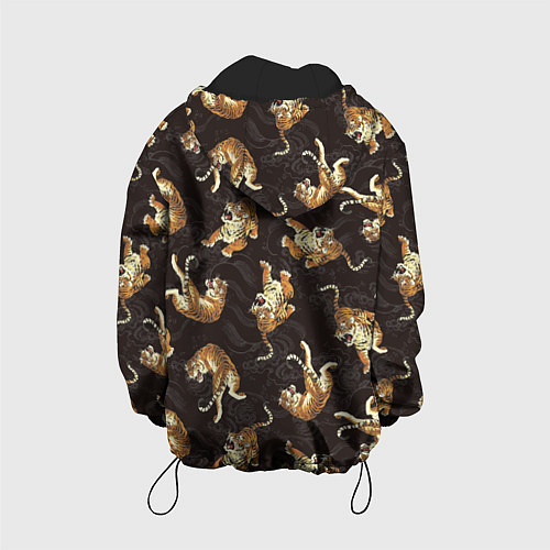 Детская куртка Паттерн Японский тигр / 3D-Черный – фото 2