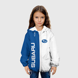 Куртка с капюшоном детская Subaru, sport, цвет: 3D-белый — фото 2