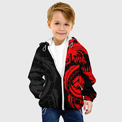 Куртка с капюшоном детская КРАСНЫЙ ДРАКОН ТАТУ RED DRAGON TATTOO, цвет: 3D-белый — фото 2