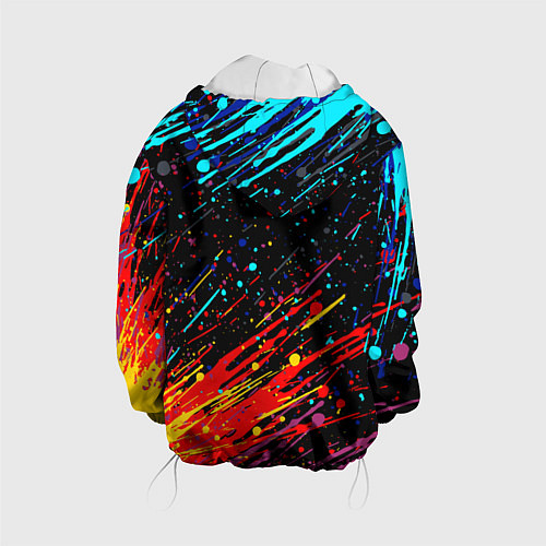 Детская куртка Cyberpunk 2077 Цветные брызги / 3D-Белый – фото 2