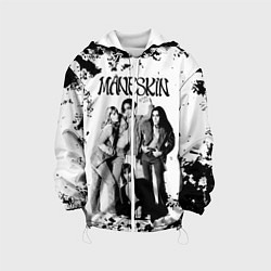 Куртка с капюшоном детская Maneskin Монэскин, рок - группа, цвет: 3D-белый