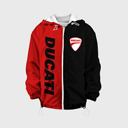 Куртка с капюшоном детская DUCATI BLACK RED BACKGROUND, цвет: 3D-белый