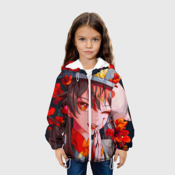 Куртка с капюшоном детская Ху тао ухмыляется тебе genshin impact, цвет: 3D-белый — фото 2