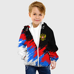 Куртка с капюшоном детская РОССИЯ, БРЫЗГИ КРАСОК, ТРИКОЛОР, цвет: 3D-белый — фото 2
