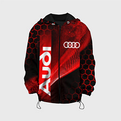 Куртка с капюшоном детская AUDI АУДИ SPORT СПОРТ RED AND BLACK, цвет: 3D-черный