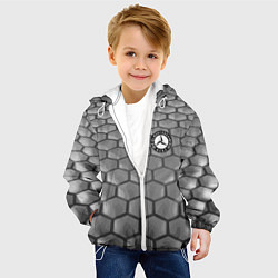 Куртка с капюшоном детская Mercedes-Benz pattern, цвет: 3D-белый — фото 2