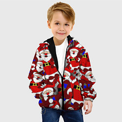 Куртка с капюшоном детская Толпа Дедов Морозов, цвет: 3D-черный — фото 2