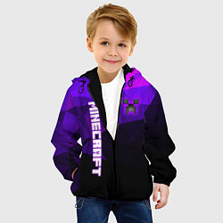 Куртка с капюшоном детская Крипер Бездный Майнкрафт, цвет: 3D-черный — фото 2
