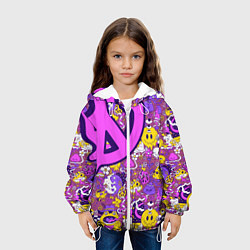 Куртка с капюшоном детская Психоделика Существа Знаки, цвет: 3D-белый — фото 2