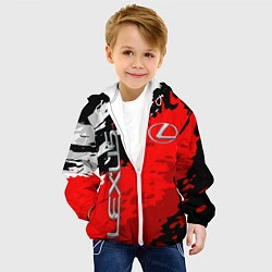Куртка с капюшоном детская LEXUS ЛЕКСУС БРЫЗГИ ГРАНЖ, цвет: 3D-белый — фото 2