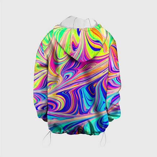 Детская куртка Аномально яркие цветные разводы / 3D-Белый – фото 2