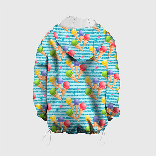 Детская куртка Разноцветное мороженое паттерн / 3D-Белый – фото 2
