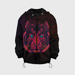 Куртка с капюшоном детская Тигр Tiger голова, цвет: 3D-черный