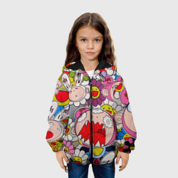 Куртка с капюшоном детская Takashi Murakami кричащий арт, цвет: 3D-черный — фото 2
