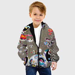 Куртка с капюшоном детская Takashi Murakami арт с языками, цвет: 3D-черный — фото 2