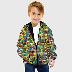 Куртка с капюшоном детская Новогодние обложки DC, цвет: 3D-черный — фото 2