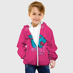 Куртка с капюшоном детская Mr Beast Gaming Full Print Pink edition, цвет: 3D-белый — фото 2