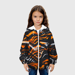 Куртка с капюшоном детская Окрас тигра, цвет: 3D-белый — фото 2