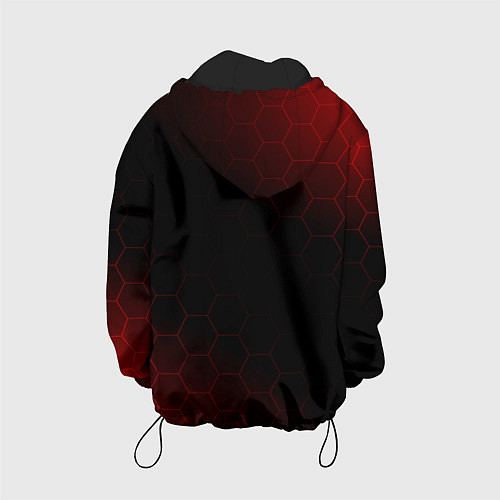 Детская куртка Ситроен, Citroen Красно черный соты / 3D-Черный – фото 2