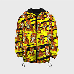 Куртка с капюшоном детская Няшные Тигрята, цвет: 3D-черный