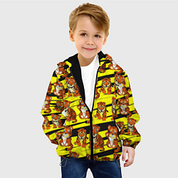 Куртка с капюшоном детская Няшные Тигрята, цвет: 3D-черный — фото 2