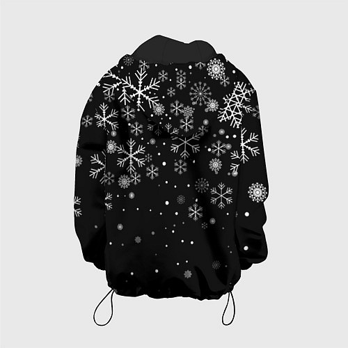 Детская куртка Снежинки - С Новый год / 3D-Черный – фото 2