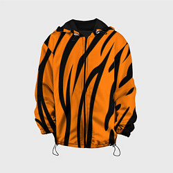 Куртка с капюшоном детская Текстура тиграtiger, цвет: 3D-черный