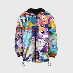 Куртка с капюшоном детская My Little Pony Персонажи, цвет: 3D-черный