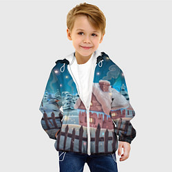 Куртка с капюшоном детская Домик в деревне, цвет: 3D-белый — фото 2