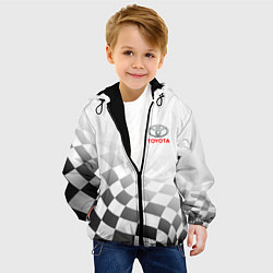 Куртка с капюшоном детская TOYOTA, ТОЙОТА СПОРТ, ФИНИШНЫЙ ФЛАГ, цвет: 3D-черный — фото 2