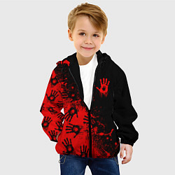 Куртка с капюшоном детская Death Stranding Отпечаток рук паттерн, цвет: 3D-черный — фото 2