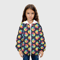 Куртка с капюшоном детская Веселые ромашки, цвет: 3D-белый — фото 2