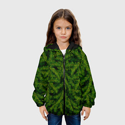 Куртка с капюшоном детская Текстура Ели Елка Паттерн, цвет: 3D-черный — фото 2