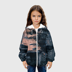 Куртка с капюшоном детская Абстракция краска, цвет: 3D-белый — фото 2