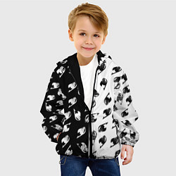 Куртка с капюшоном детская FAIRY TAIL BLACK WHITE ХВОСТ ФЕИ СИМВОЛЫ ЧЁРНО БЕЛ, цвет: 3D-черный — фото 2