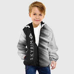 Куртка с капюшоном детская СКАЙРИМ Абстракция По вертикали, цвет: 3D-черный — фото 2