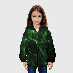 Куртка с капюшоном детская Малахитовая глыба, цвет: 3D-черный — фото 2