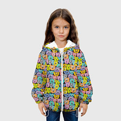 Куртка с капюшоном детская Весёлые Котики, цвет: 3D-белый — фото 2