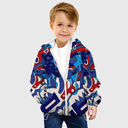 Куртка с капюшоном детская Щупальца - абстракция, цвет: 3D-белый — фото 2
