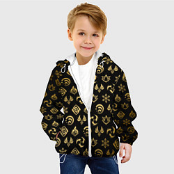 Куртка с капюшоном детская GOLDEN GENSHIN IMPACT PATTERN ЗОЛОТО ГЕНШИН ИМПАКТ, цвет: 3D-белый — фото 2
