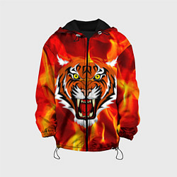 Куртка с капюшоном детская Fire Tiger Face 2022, цвет: 3D-черный