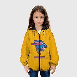 Куртка с капюшоном детская Mr Beast Pixel Art, цвет: 3D-черный — фото 2