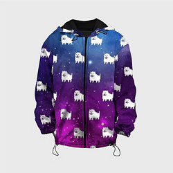 Куртка с капюшоном детская UNDERTALE DOGS PATTERN SPACE, цвет: 3D-черный